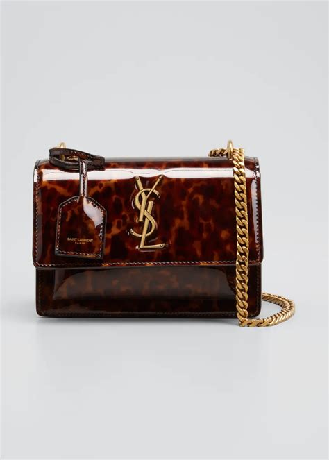 sunset small ysl monogram tortoiseshell patent leather shoulder bag|SAINT LAURENT Patent Small Monogram Sunset Tortoiseshell .